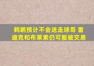 鹈鹕预计不会送走球哥 雷迪克和布莱索仍可能被交易